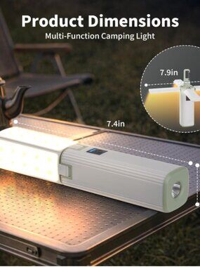 Rechargeable Camping Lantern, 4-Panel Foldable LED Tent Light with Power Bank